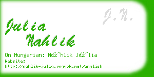 julia nahlik business card